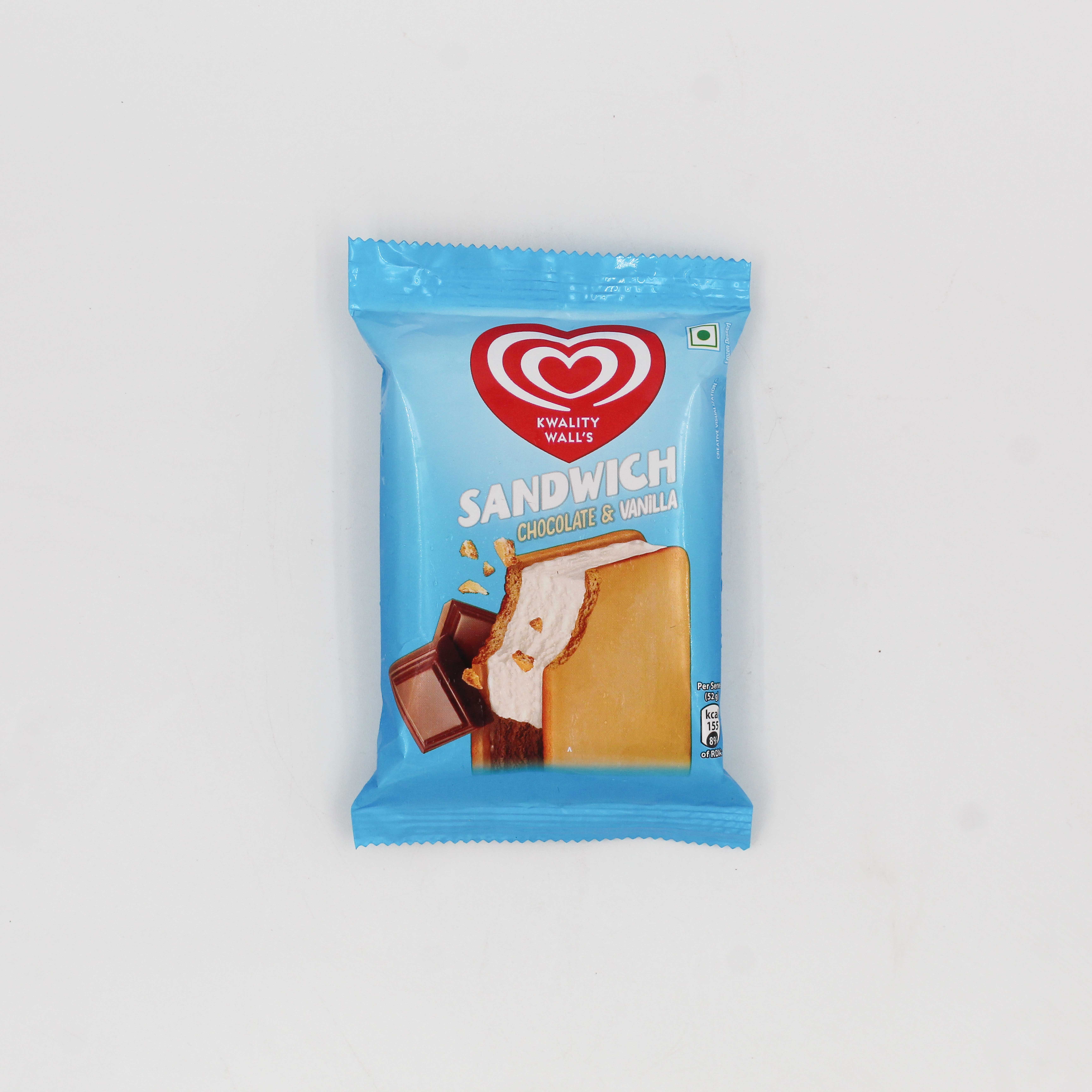 Kwality Walls Ice Cream Sandwhich Chocolate & Vannila 80 ml